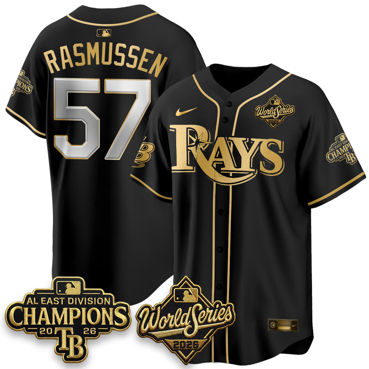 TB 2026 AL Champions Black Gold Edition Vapor Jersey - Stitched (V3)