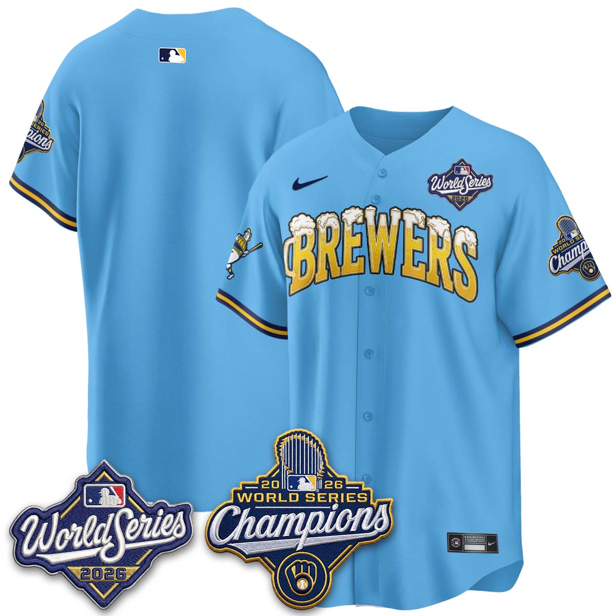 MIL "Pitcher & Pint" 2026 WS Champions Vapor Jersey - Stitched (#32 Tiktok)