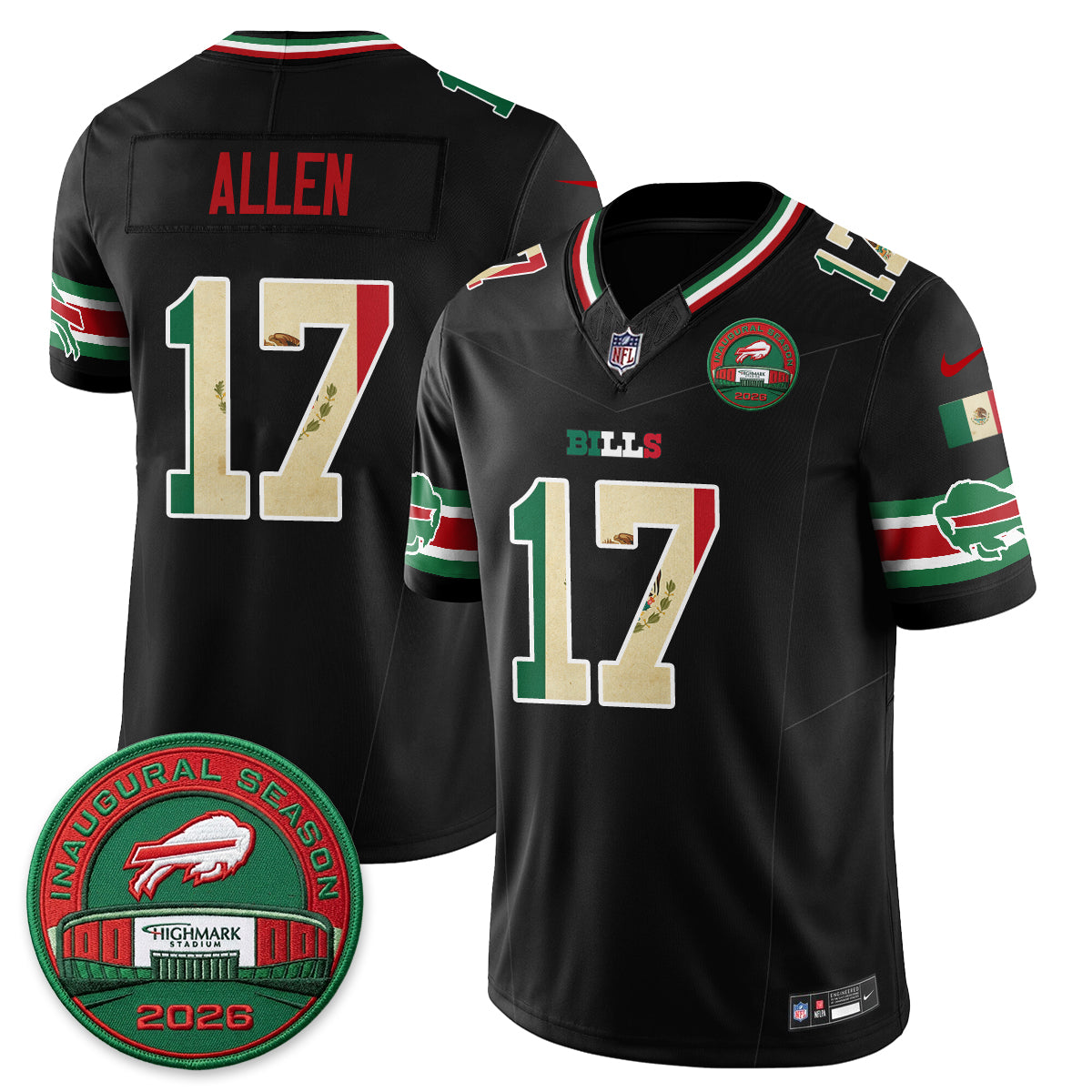 Buffalo Bills Mexico Edition Vapor Jersey - Stitched