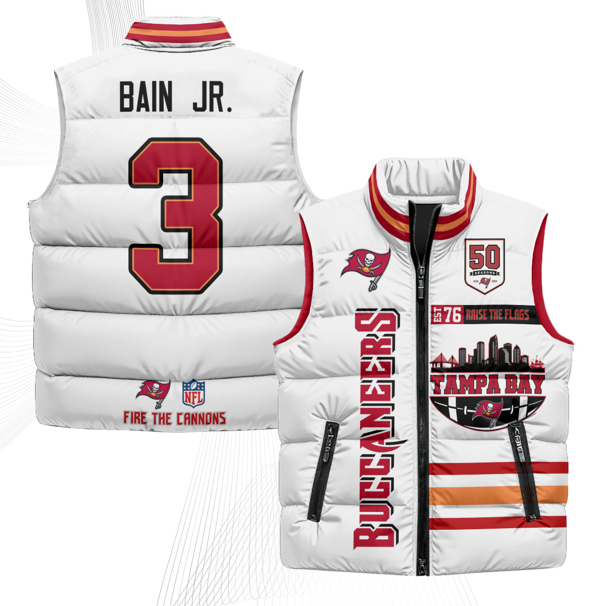 TB "Raise the Flags" Puffer Vest - Printed