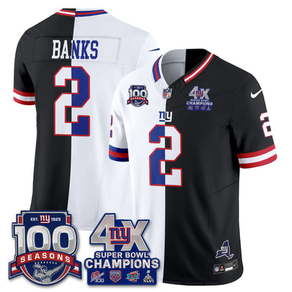 New York Giants 4X SBowl Split Edition Vapor Jersey - Stitched