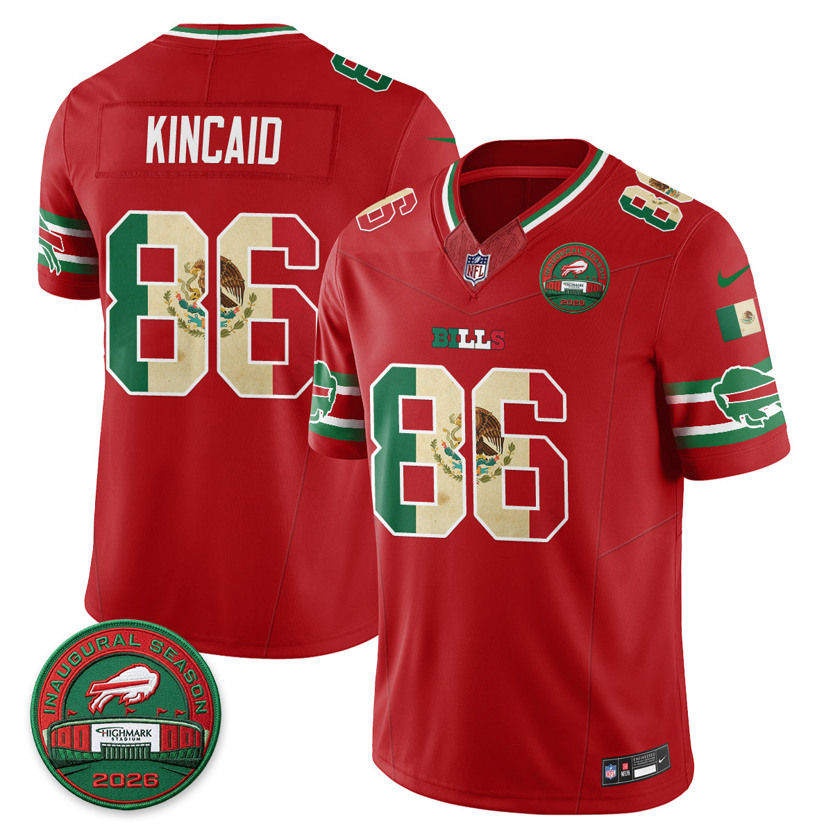Buffalo Bills Mexico Edition Vapor Jersey - Stitched