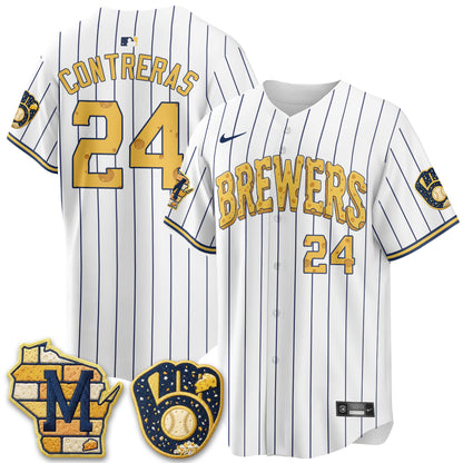 Milwaukee Brewers Cheesehead Edition Vapor Limited Jersey - Stitched