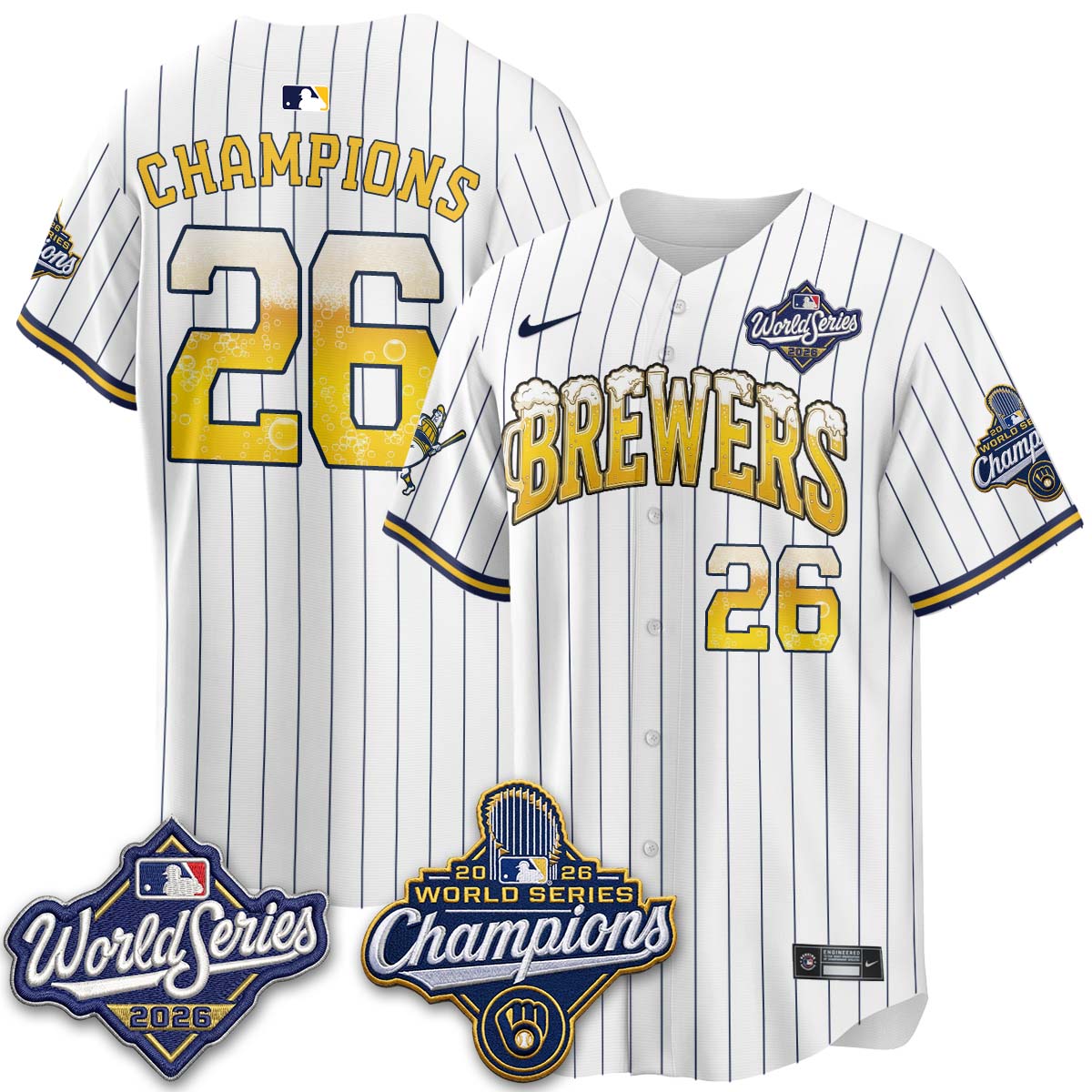MIL "Pitcher & Pint" 2026 WS Champions Vapor Jersey - Stitched (#32 Tiktok)