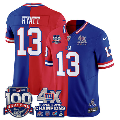 New York Giants 4X SBowl Split Edition Vapor Jersey - Stitched