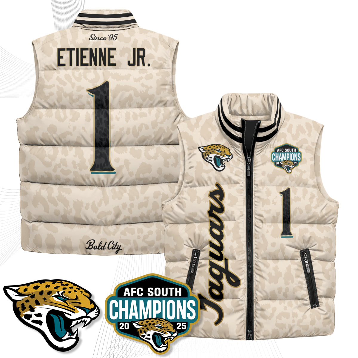 Jacksonville Jaguars 2026 Rivalries Puffer Vest - Printed