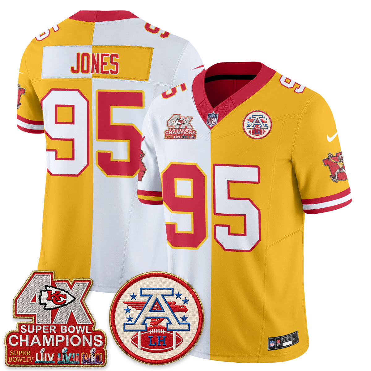 KC Throwback Split Vapor Jersey - Stitched