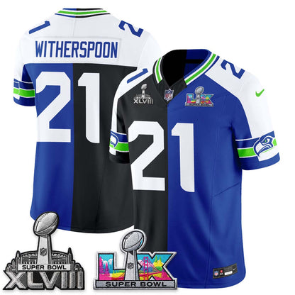 SEA Throwback 2 SB Patches Vapor Jersey - Stitched