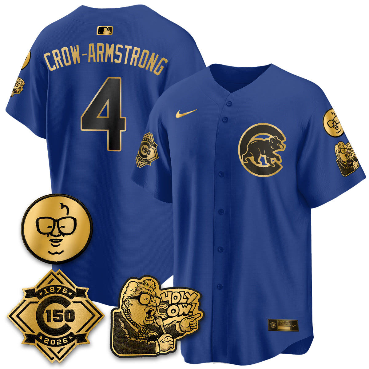 CHC 150th Anniversary Harry Caray Holy Cow Vapor Premier Limited Jersey - All Stitched V3