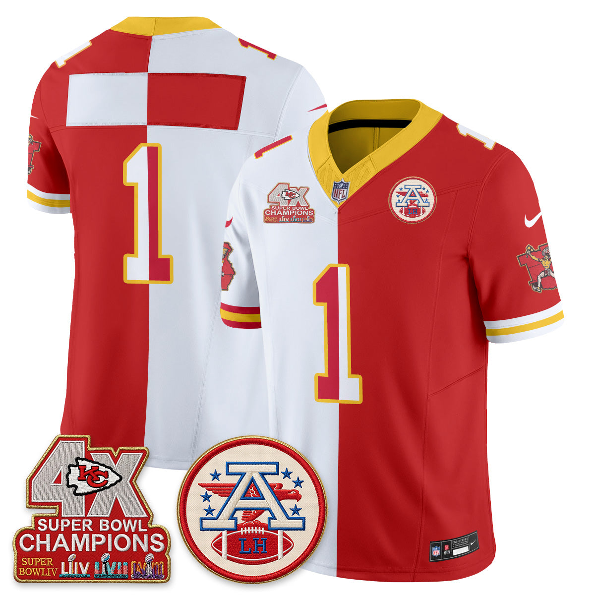 KC Throwback Split Vapor Jersey - Stitched