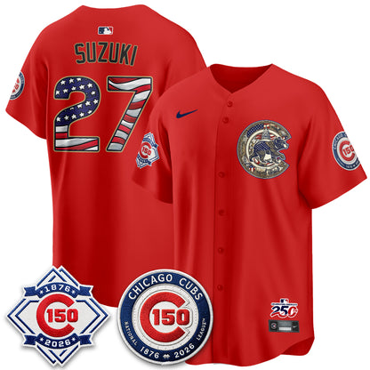 Chicago Cubs 2026 Independence Day USA Vapor Limited Jersey - Stitched