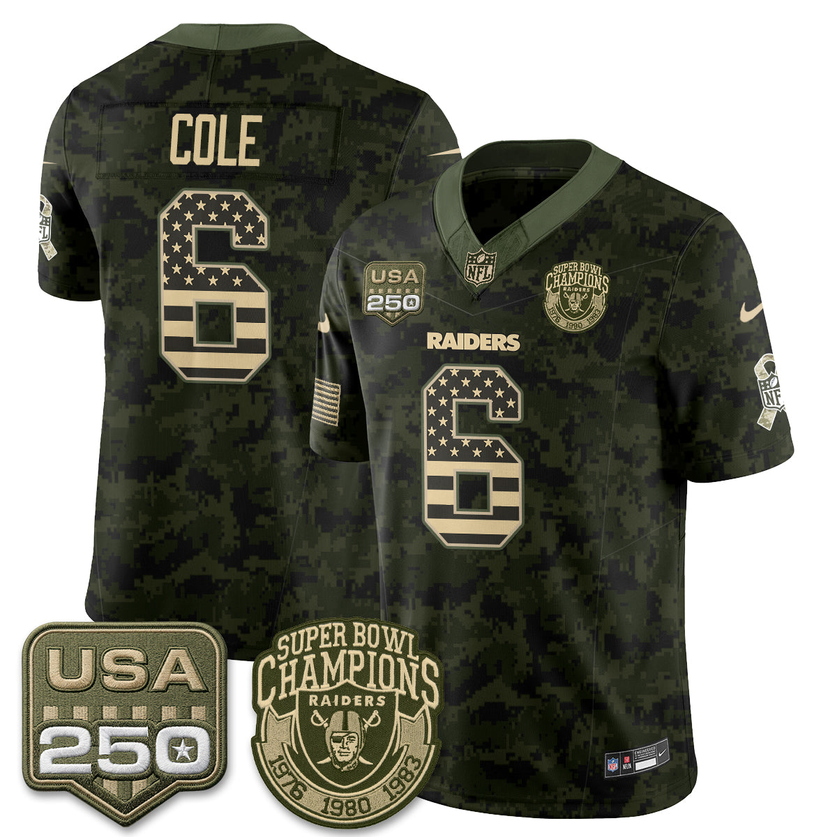 Las Vegas Raiders 2026 Salute to Service Edition Vapor Jersey - Stitched
