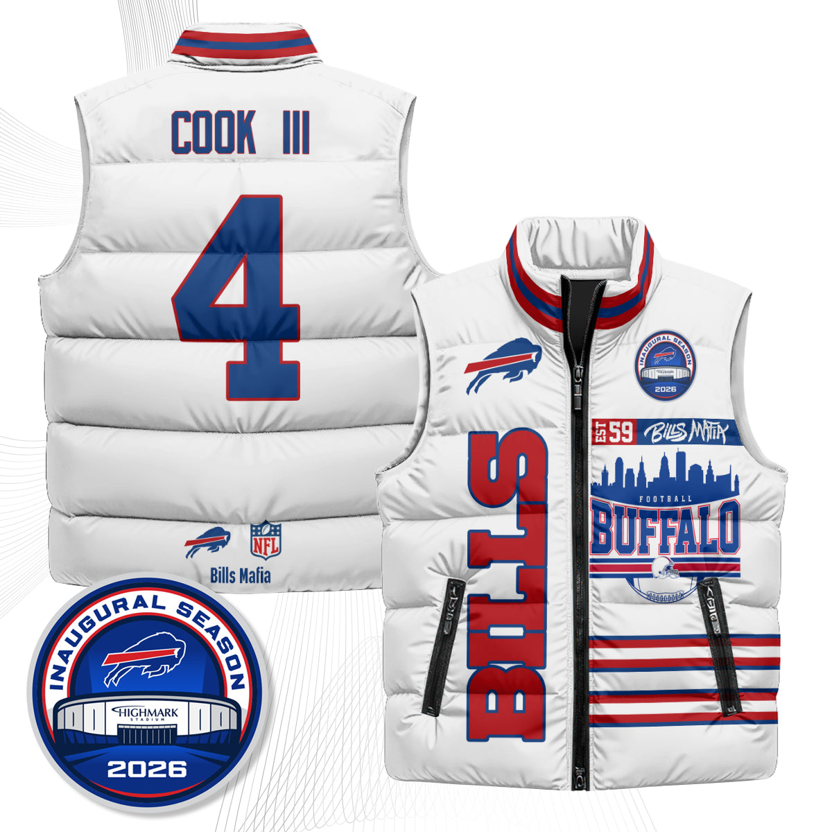 Buffalo Bills "Mafia" Edition Puffer Vest - Printed