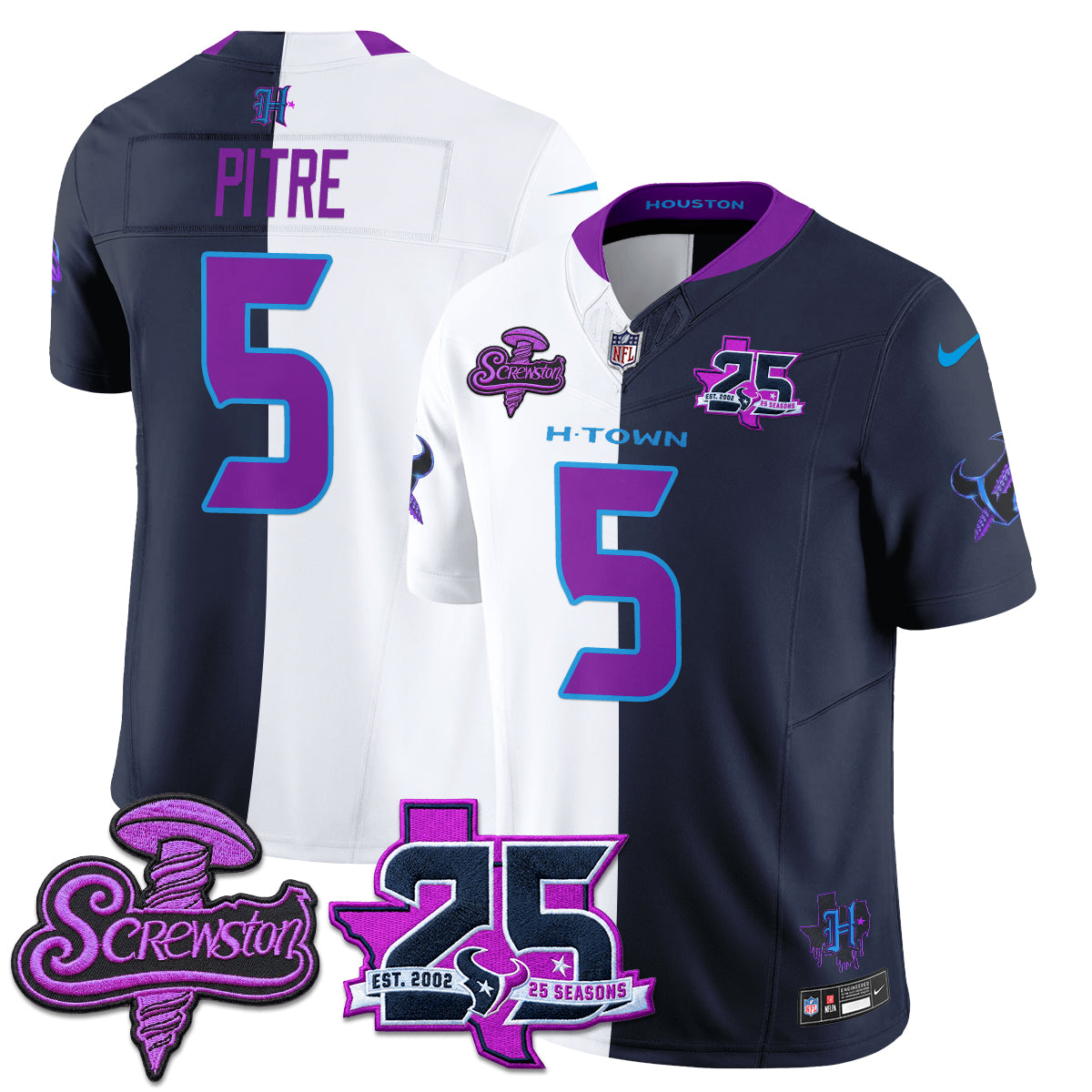 HOU DJ Screw Split Vapor Jersey - Stitched