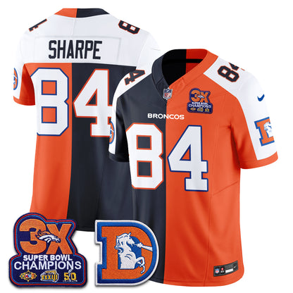 Denver Broncos Throwback Split Vapor Jersey - Stitched