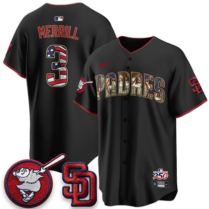 San Diego Padres 2026 Independence Day USA Vapor Limited Jersey - Stitched