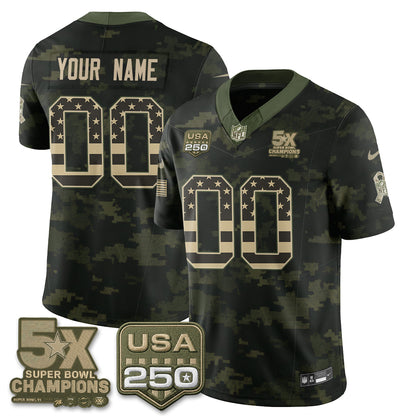 DAL 2026 Salute to Service Edition Vapor Custom Jersey V2- Stitched
