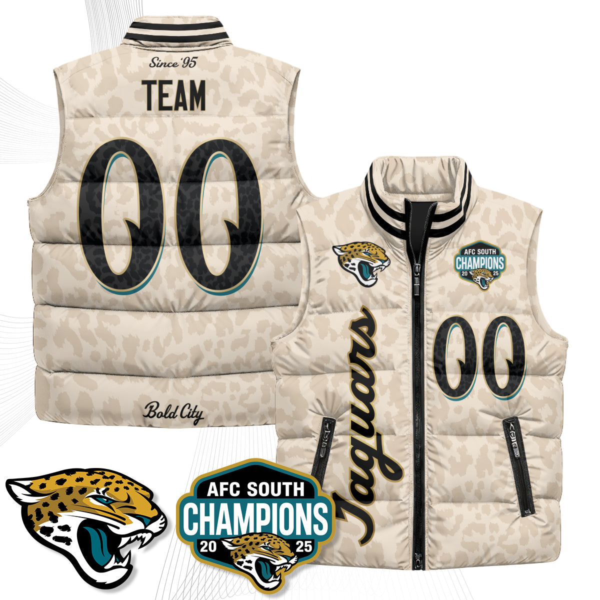 Jacksonville Jaguars 2026 Rivalries Puffer Vest - Printed