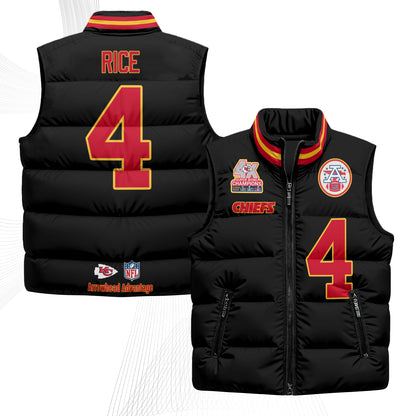 KC 4X Champs Gold Edition Puffer Vest - Printed
