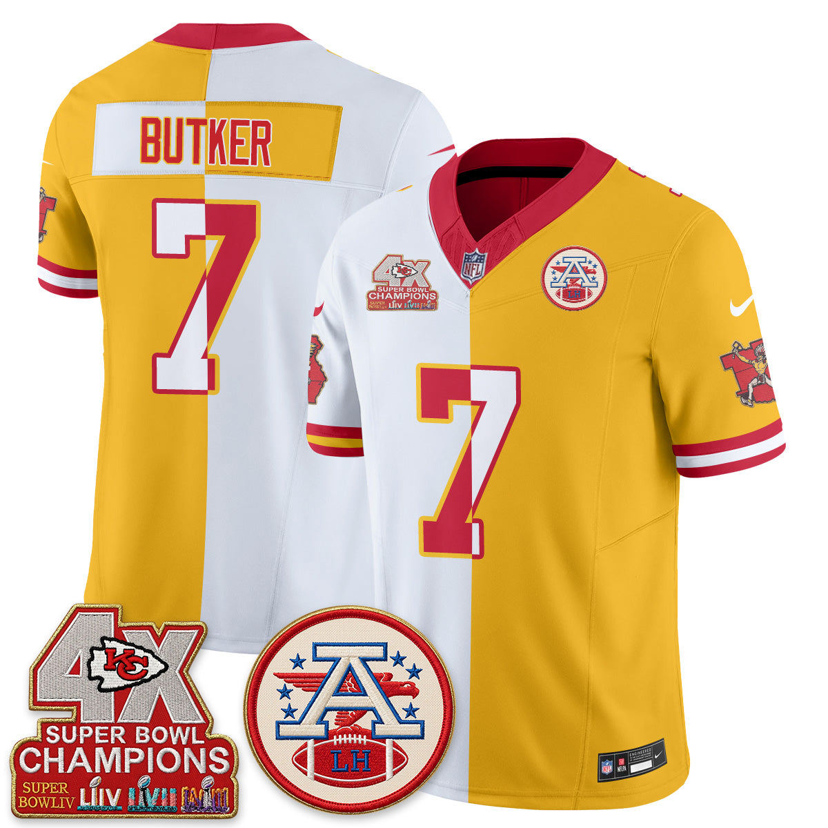KC Throwback Split Vapor Jersey - Stitched