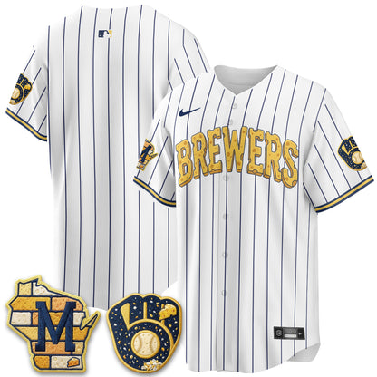 Milwaukee Brewers Cheesehead Edition Vapor Limited Jersey - Stitched