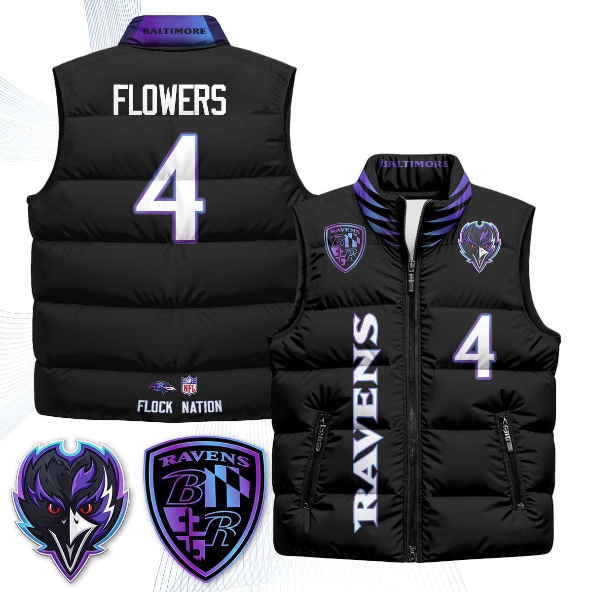 BAL "The Flock" Puffer Vest - Printed (V2)