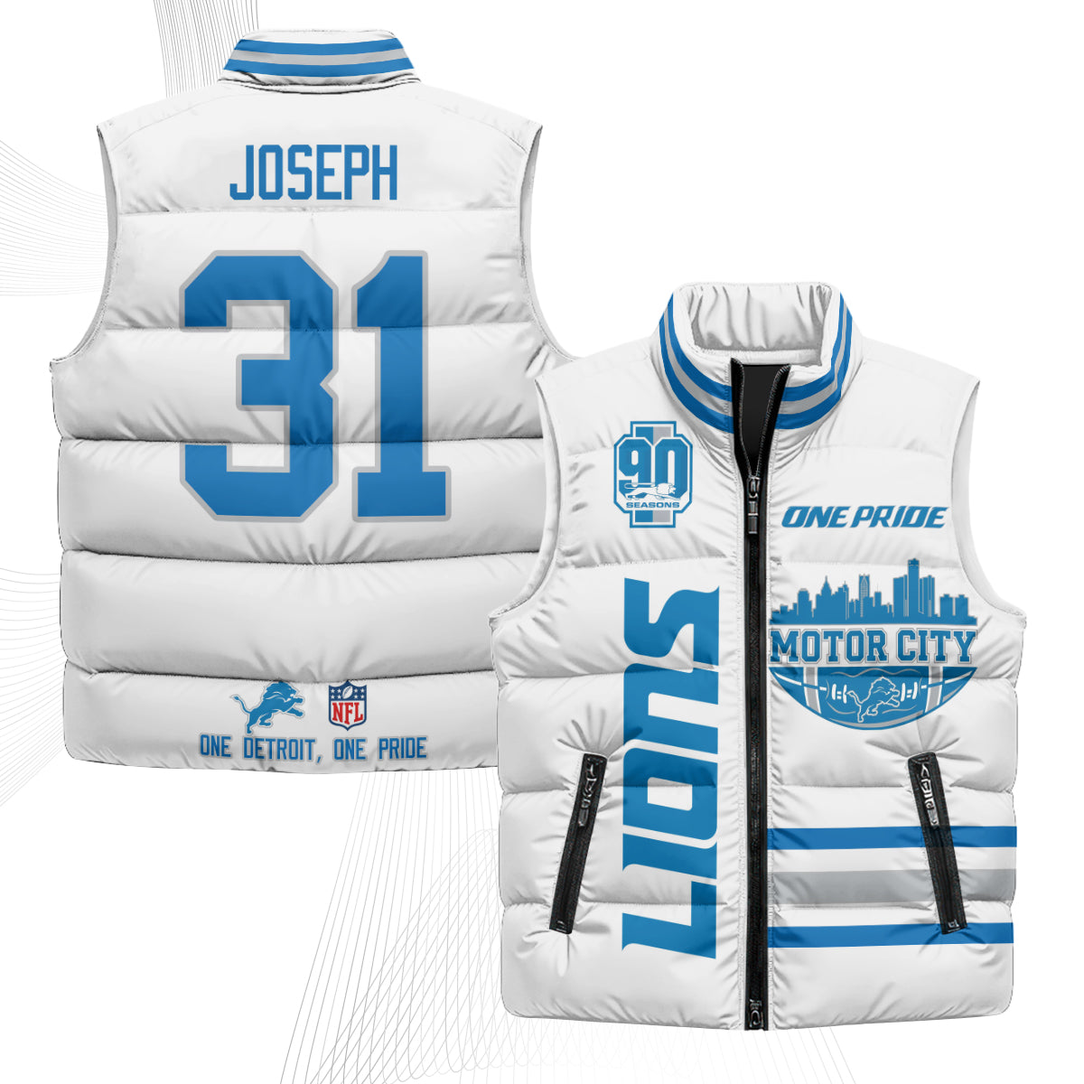 DET Motor City Puffer Vest - Printed