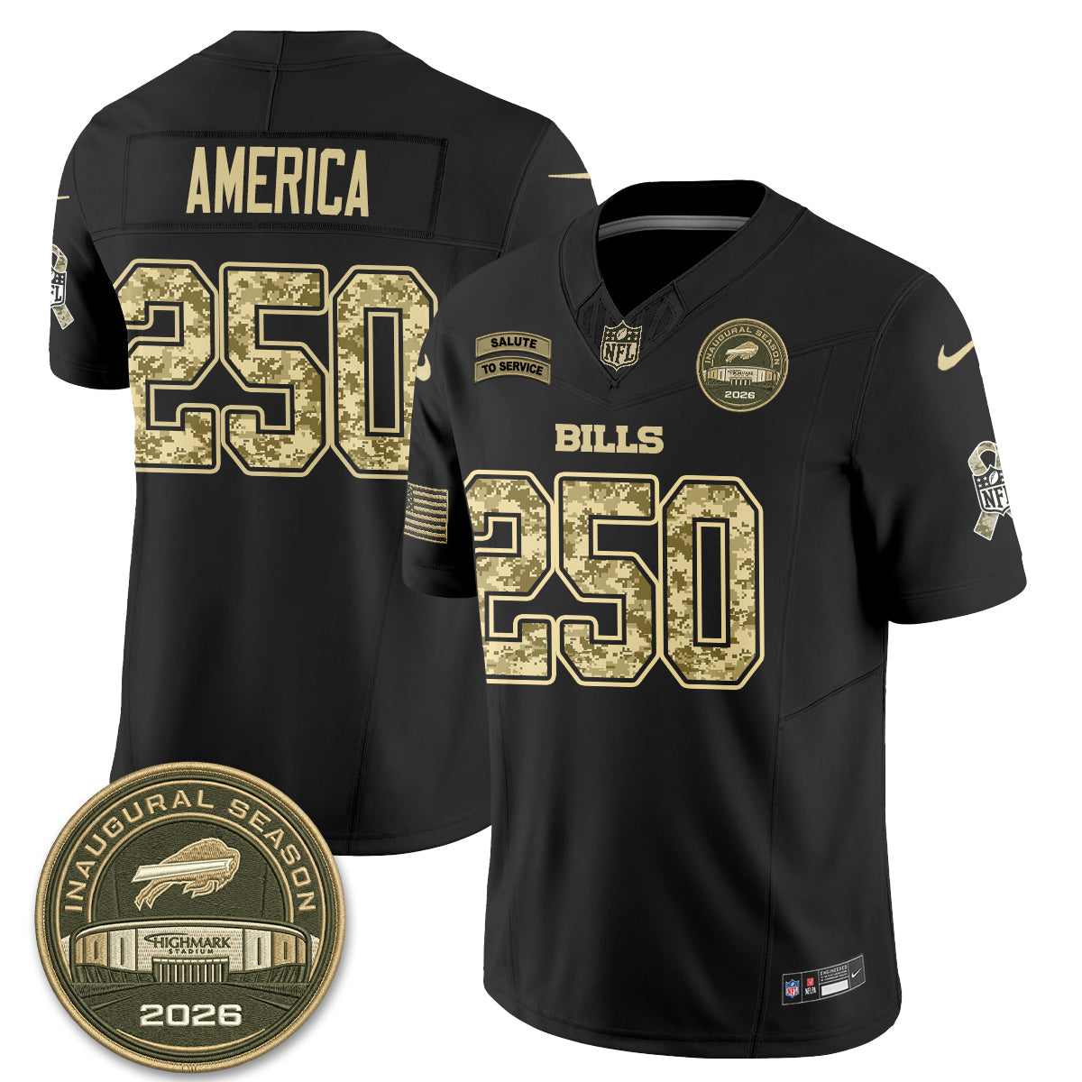 BUF 2026 Salute to Service Edition Vapor Jersey V2- Stitched