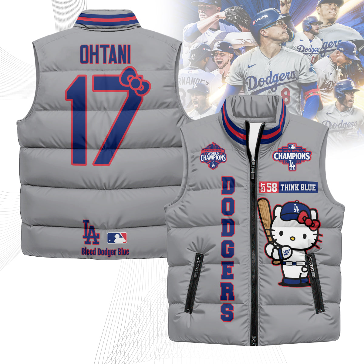 LAD x Meow KT Puffer Vest - Printed