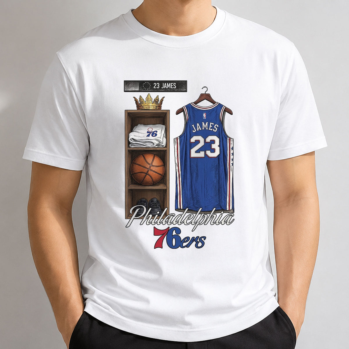 Philadelphia 76ers LeBron James #23 One Side Printed T-shirt V2