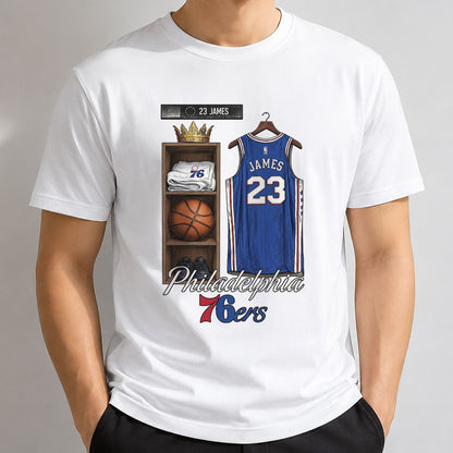 Philadelphia 76ers LeBron James #23 One Side Printed T-shirt V2