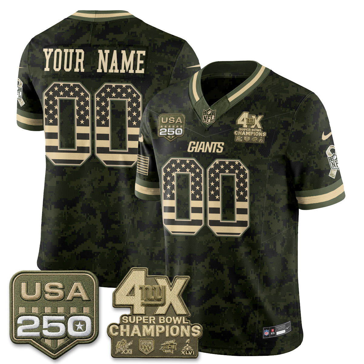 NYG 2026 Salute To Service Vapor Custom Jersey - Stitched