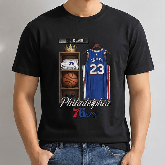 Philadelphia 76ers LeBron James #23 One Side Printed T-shirt V2