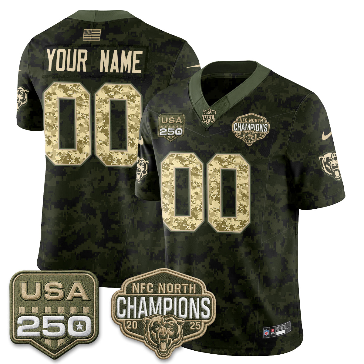 CHI 2026 Salute to Service Edition Vapor Custom Jersey V2 - Stitched