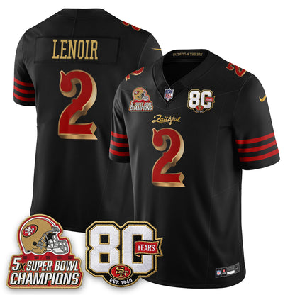 SF 80 Years & 5X Champs Rivalries Vapor Jersey - Stitched