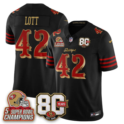 SF 80 Years & 5X Champs Rivalries Vapor Jersey - Stitched