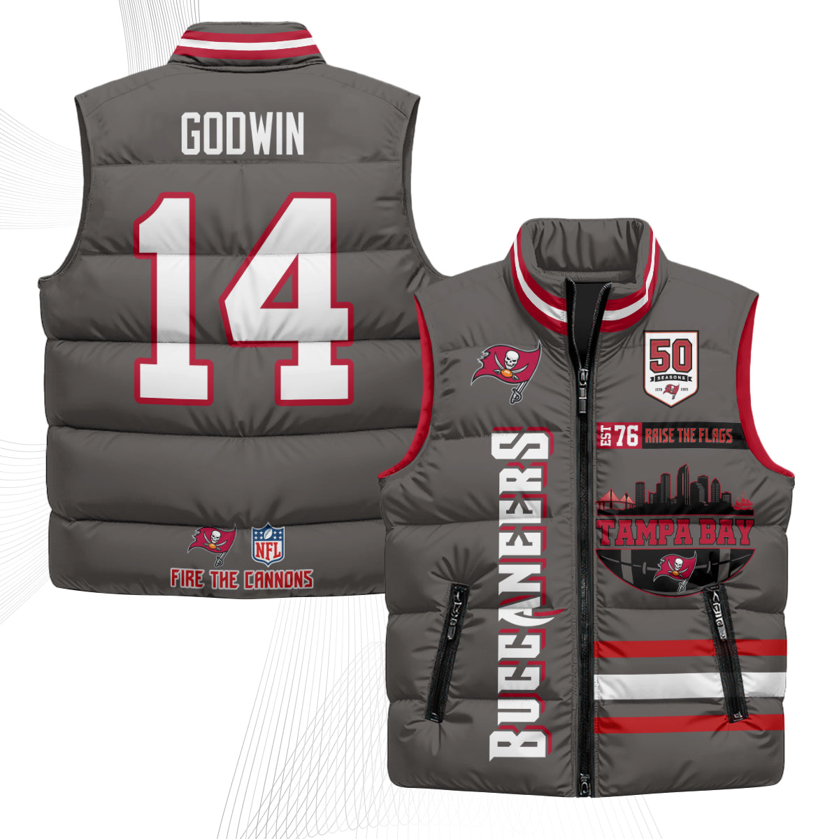 TB "Raise the Flags" Puffer Vest - Printed