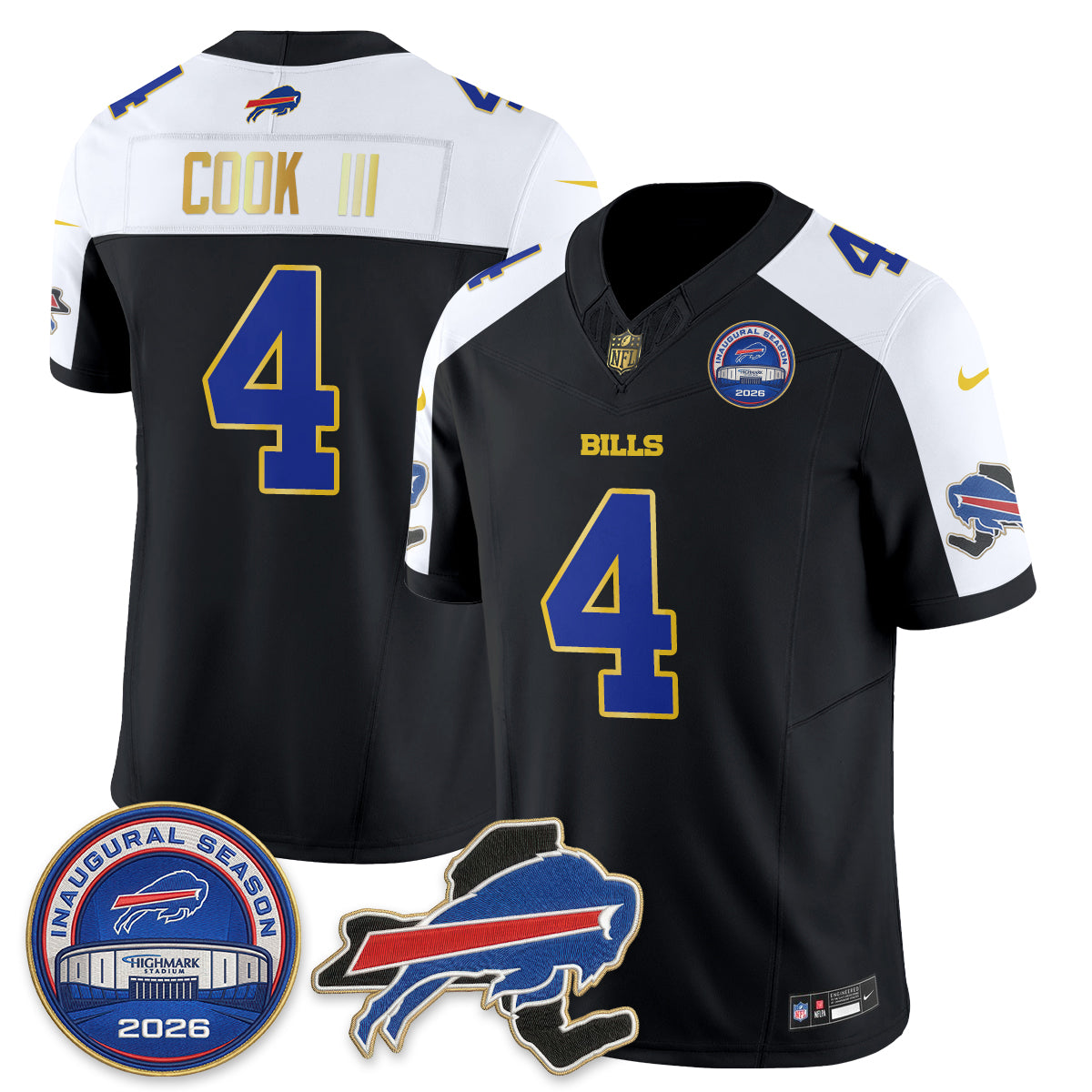 BUF 2026 Royal Gold Trim Edition Vapor Jersey - Stitched