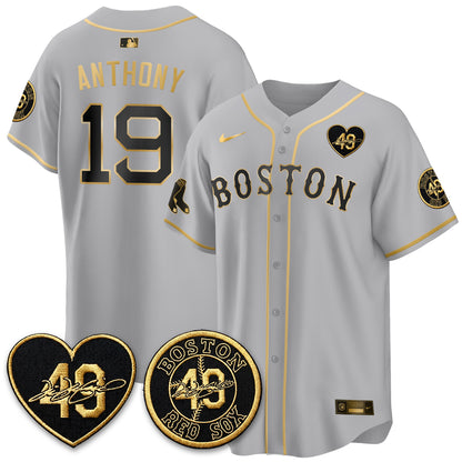 BOS Tim Wakefield Memorial Patch Vaper Premier Limited Gold Edition Jersey - Stitched