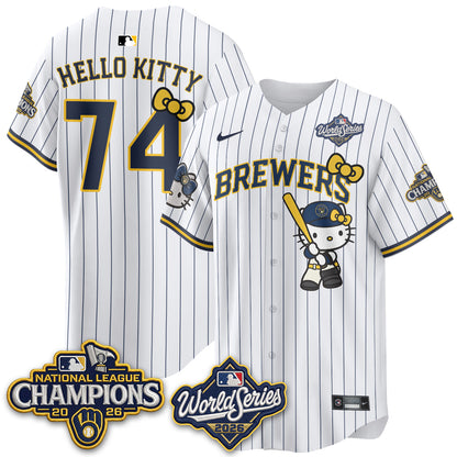 Milwaukee Brewers 2026 NL Champions x Meow KT Vapor Jersey - Stitched