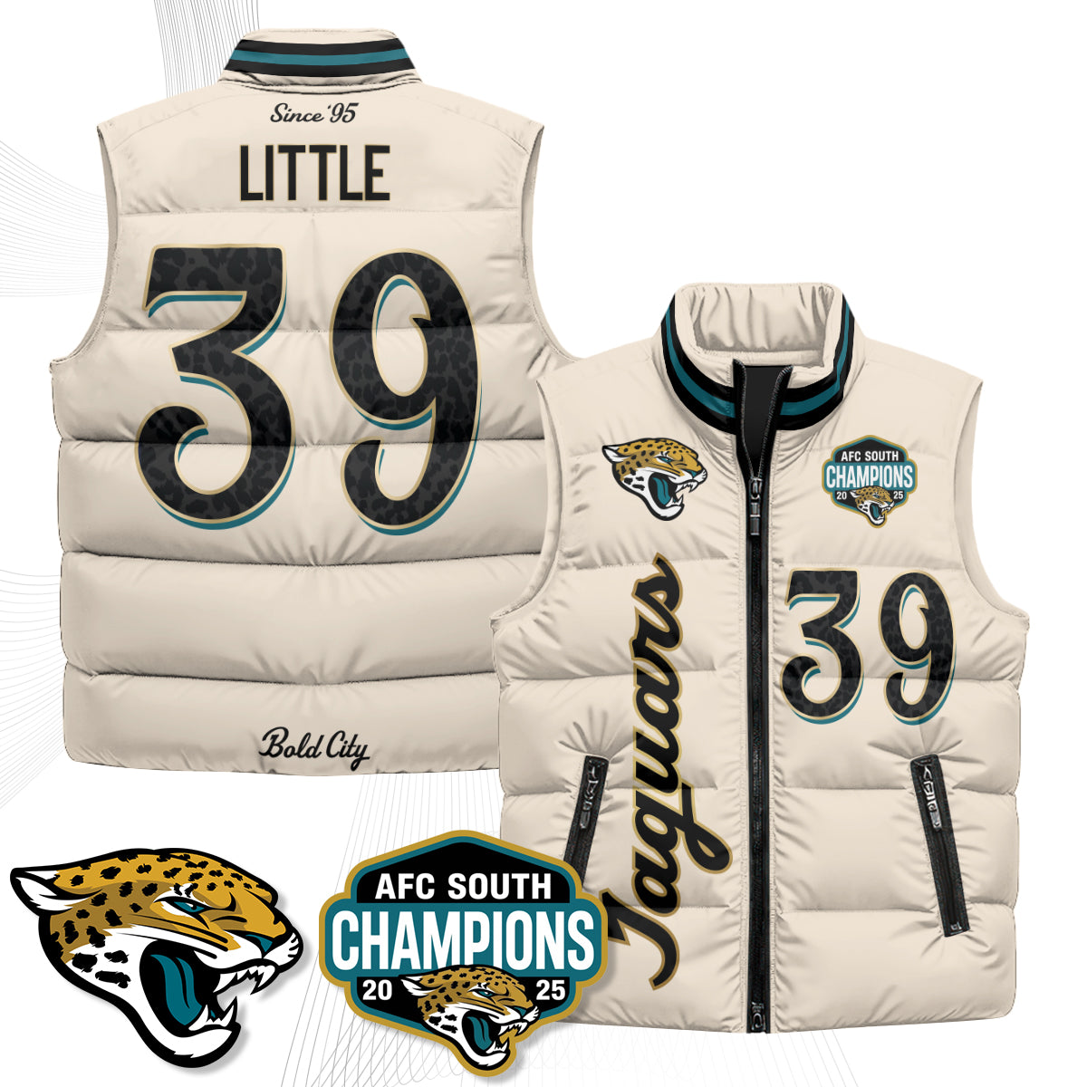 Jacksonville Jaguars 2026 Rivalries Puffer Vest - Printed