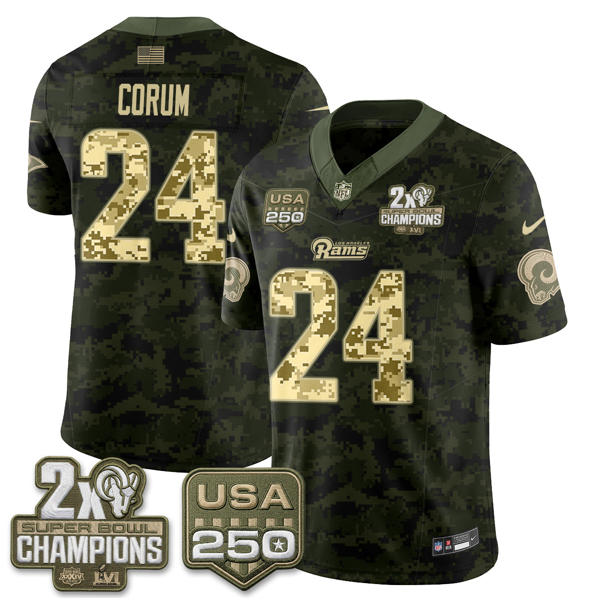 LAR 2026 Salute To Service Vapor Jersey - All Stitched