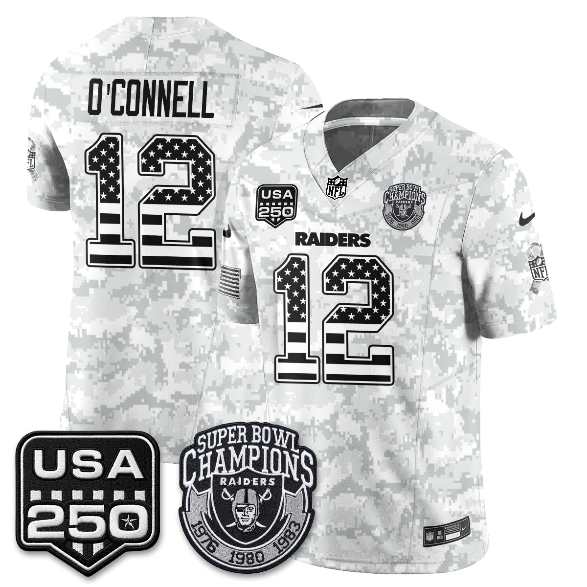 Las Vegas Raiders 2026 Salute to Service Edition Vapor Jersey - Stitched