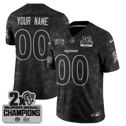 LAR 2026 Salute To Service Vapor Custom Jersey V2- Stitched