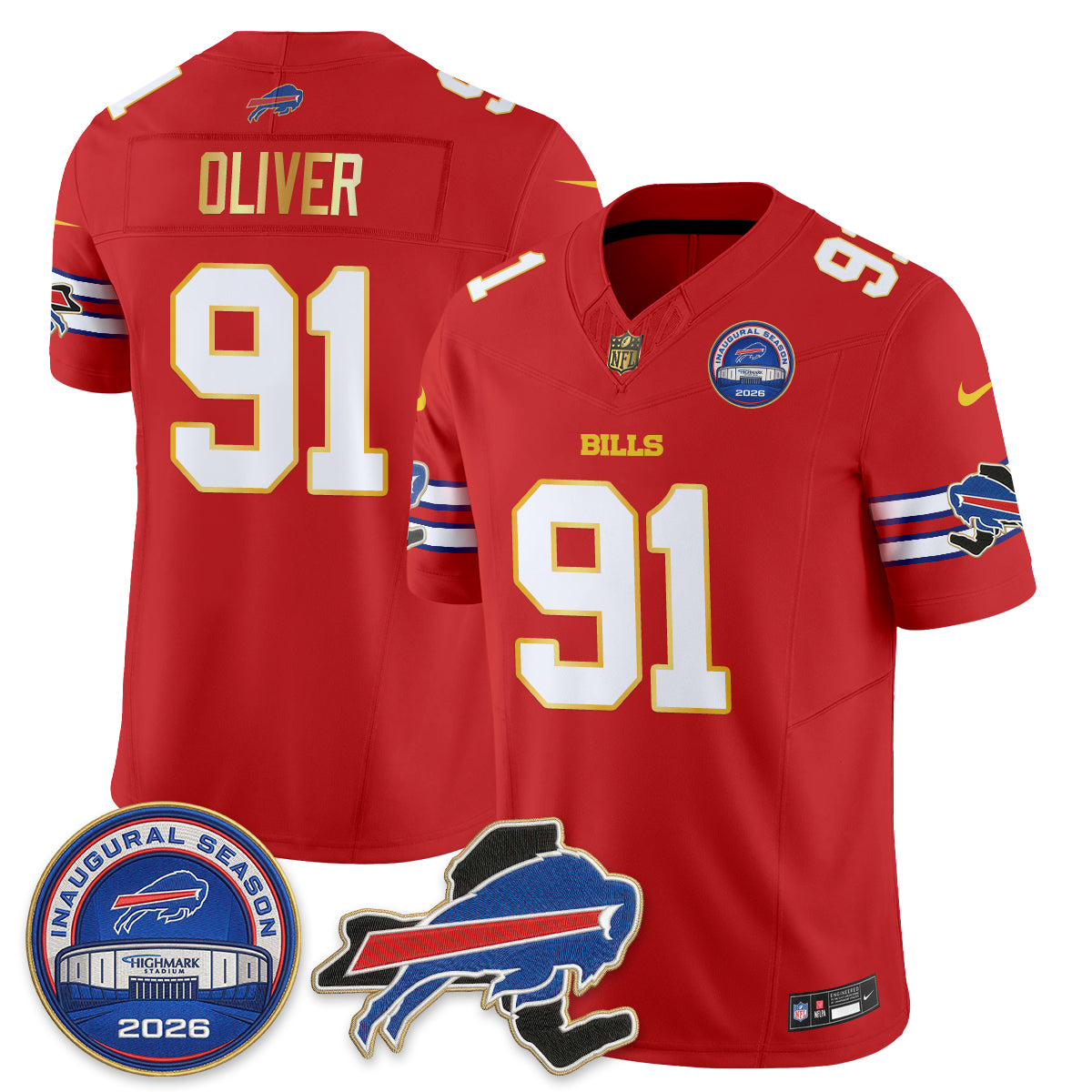 BUF 2026 Royal Gold Trim Edition Vapor Jersey - Stitched