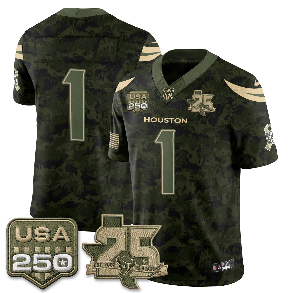 HOU 2026 Salute to Service Edition Vapor Jersey - Stitched