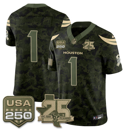 HOU 2026 Salute to Service Edition Vapor Jersey - Stitched