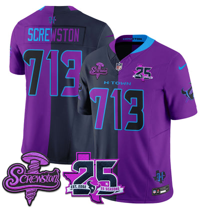 HOU DJ Screw Split Vapor Jersey - Stitched