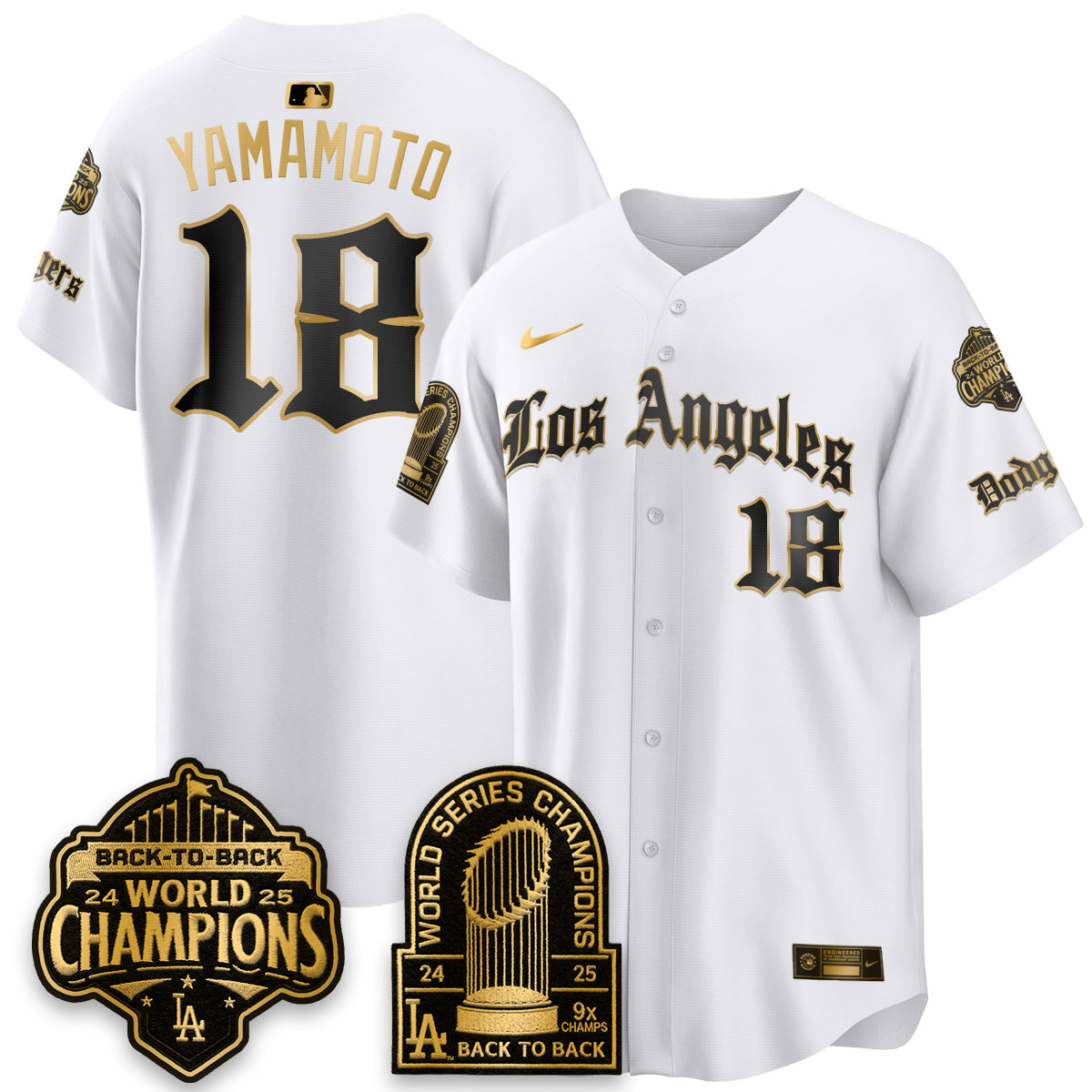 LAD WS Champions Back 2 Back Patch Vapor Premier Limited Gothic Gold Edition Jersey - All Stitched