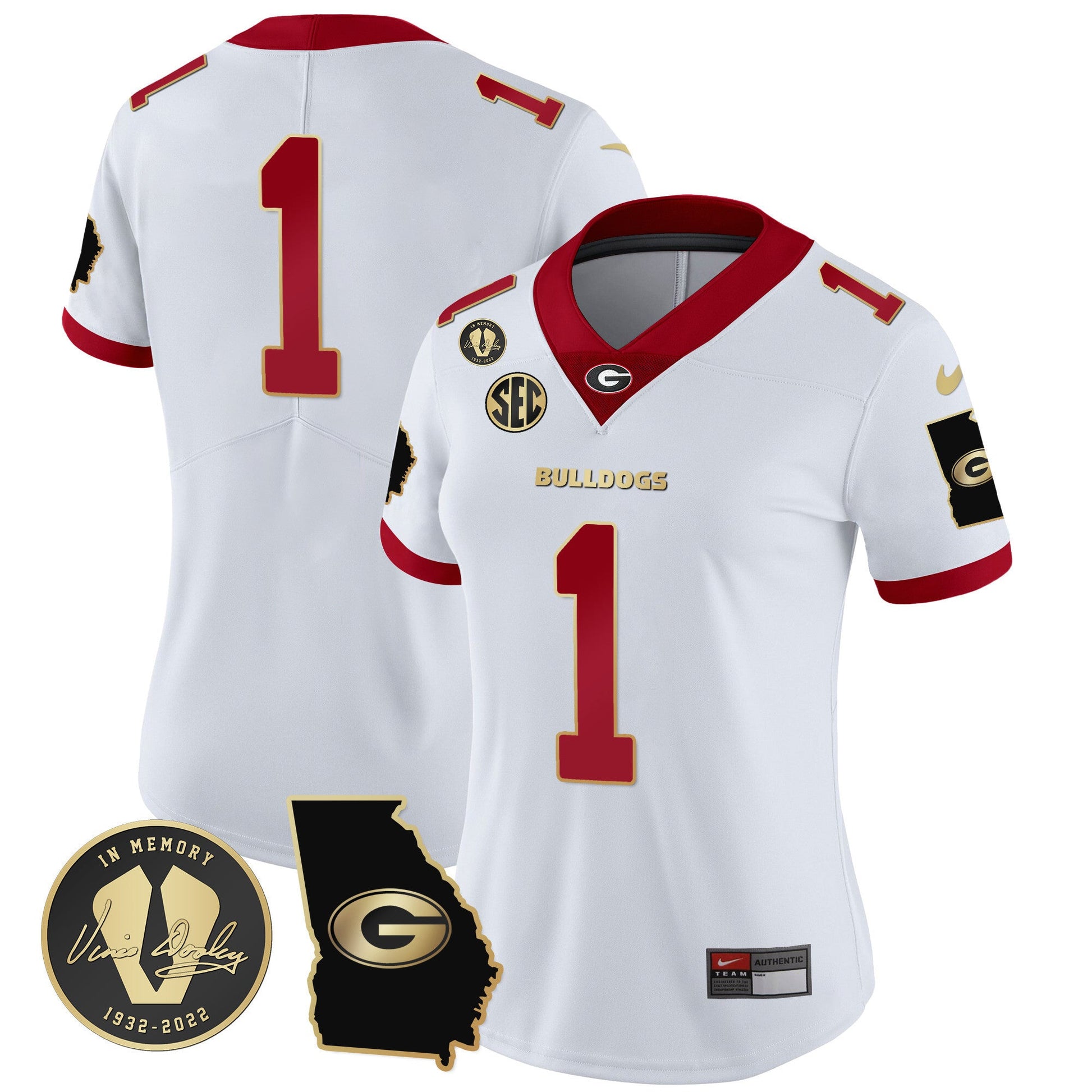 Women's Georgia Bulldogs 2023 Vapor Jersey V3 - Georgia Map - All Stitched